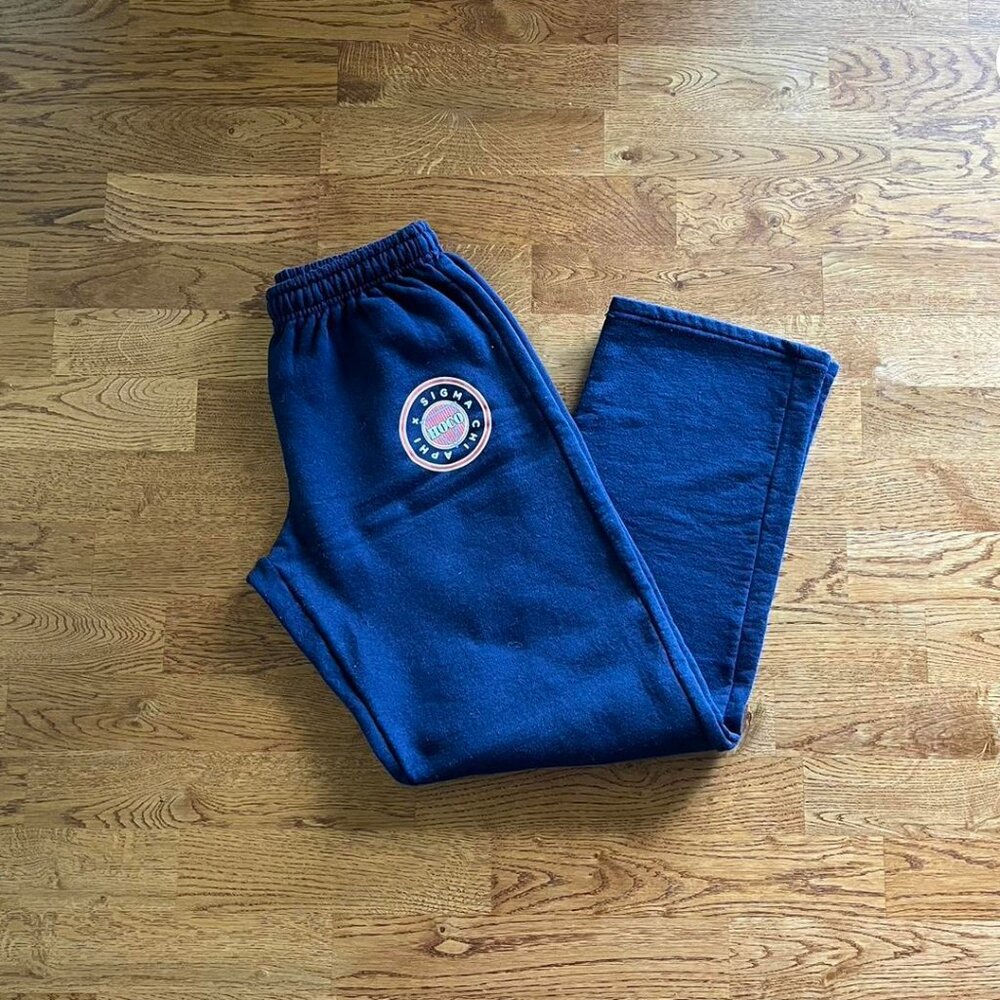 iu alpha phi sigma chi homecoming sweatpants indiana university navy blue wide